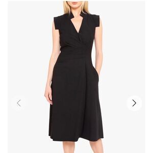 Black Halo Bruna Fit and Flare Midi Dress Black NEW | 2